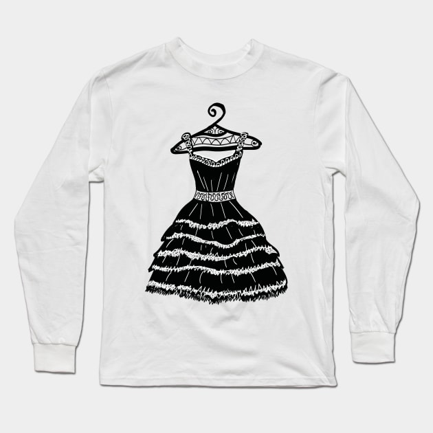 Black dress Long Sleeve T-Shirt by Kuhtina